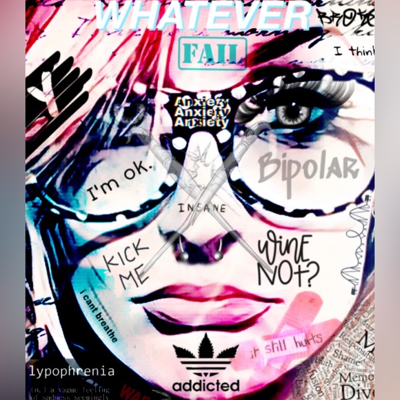 “Borderline” – Original Digital Collage Pop Art Canvas Punk/Emo Aesthetic - Picture 12 of 13